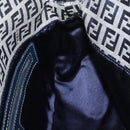 FENDI Zucchino Canvas Mamma Baguette Shoulder Bag Navy Silver Auth 179028SAV-20