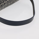 FENDI Zucchino Canvas Mamma Baguette Shoulder Bag Navy Silver Auth 179028SAV-7
