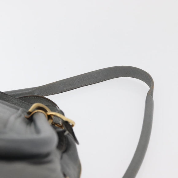Chloe Paraty Hand Bag Leather 2way Gray Gold Auth 179031A