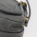 Chloe Paraty Hand Bag Leather 2way Gray Gold Auth 179031A-13
