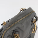Chloe Paraty Hand Bag Leather 2way Gray Gold Auth 179031A-6