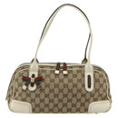 GUCCI GG Canvas Princey Web Sherry Line Bag Beige Gold 161720 Auth 179038A-13