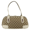 GUCCI GG Canvas Princey Web Sherry Line Bag Beige Gold 161720 Auth 179038A-2