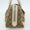 GUCCI GG Canvas Princey Web Sherry Line Bag Beige Gold 161720 Auth 179038A-3