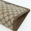 GUCCI GG Supreme Web Sherry Line Clutch Bag PVC Beige Gold 89 01 033 Auth 179040-10