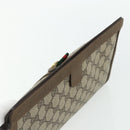 GUCCI GG Supreme Web Sherry Line Clutch Bag PVC Beige Gold 89 01 033 Auth 179040-6