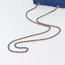 CHANEL Chain Mini Matelasse 17 Shoulder Bag Satin Blue Gold CC Auth 179045-7