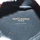 SAINT LAURENT Love Heart Chain Shoulder Bag Leather Red Gold Auth 179049V-16