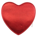 SAINT LAURENT Love Heart Chain Shoulder Bag Leather Red Gold Auth 179049V-3