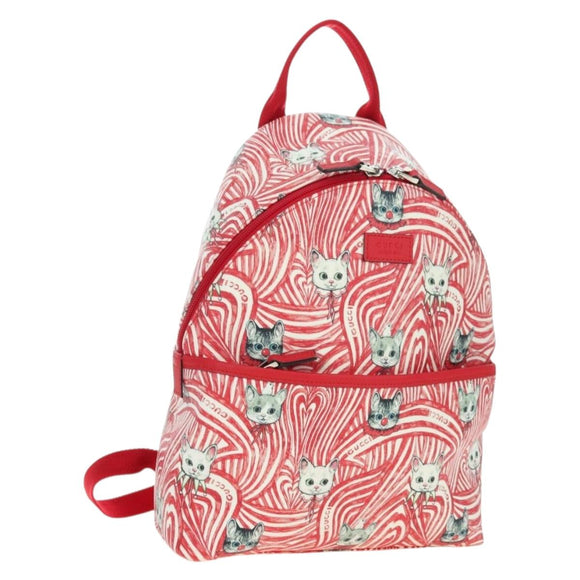 GUCCI Kinder Higuchi Yuko Rucksack PVC Silber Rot 271327 Original 179050SAM
