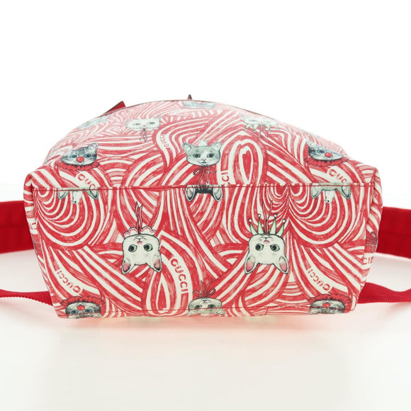 GUCCI Kinder Higuchi Yuko Rucksack PVC Silber Rot 271327 Original 179050SAM