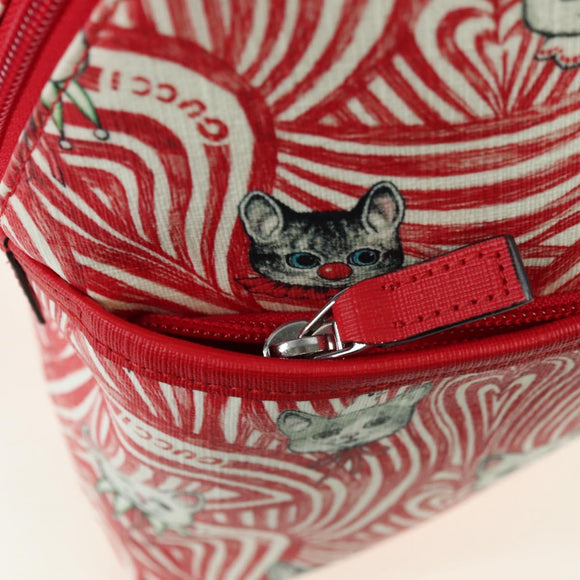 GUCCI Kinder Higuchi Yuko Rucksack PVC Silber Rot 271327 Original 179050SAM