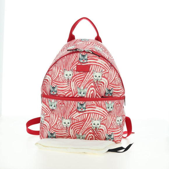 GUCCI Kinder Higuchi Yuko Rucksack PVC Silber Rot 271327 Original 179050SAM