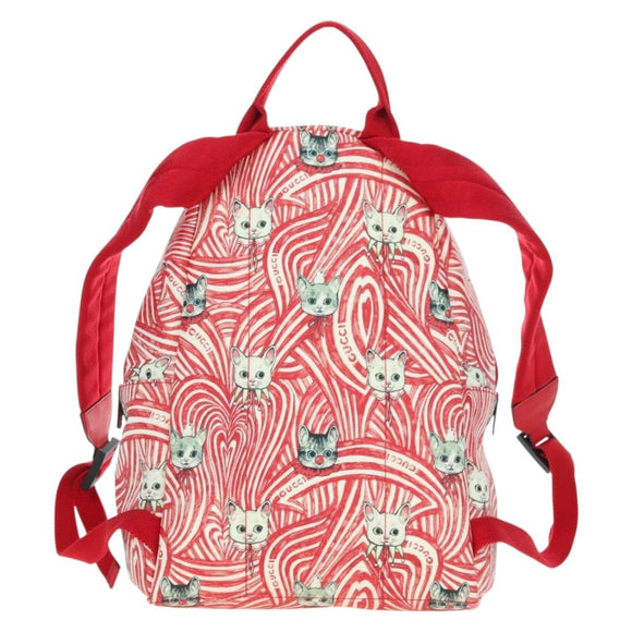 GUCCI Kinder Higuchi Yuko Rucksack PVC Silber Rot 271327 Original 179050SAM