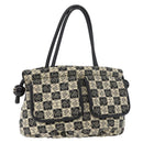 CHANEL Camelia Tote Bag Canvas Black Silver CC Auth 179051SAV-1