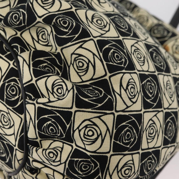 CHANEL Camelia Tote Bag Canvas Black Silver CC Auth 179051SAV