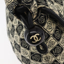 CHANEL Camelia Tote Bag Canvas Black Silver CC Auth 179051SAV-19