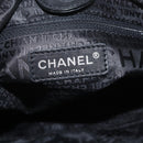 CHANEL Camelia Tote Bag Canvas Black Silver CC Auth 179051SAV-20