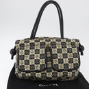 CHANEL Camelia Tote Bag Canvas Black Silver CC Auth 179051SAV-12