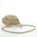 PRADA Chain Shoulder Bag Nylon 3way Beige Gold Auth 179052V-10