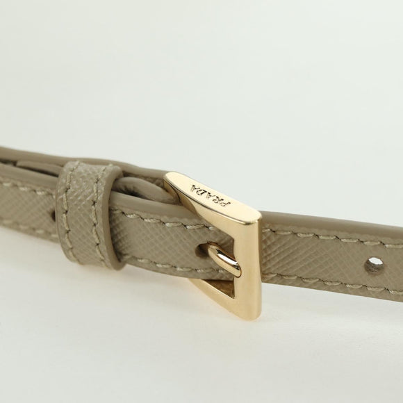 PRADA Chain Shoulder Bag Nylon 3way Beige Gold Auth 179052V