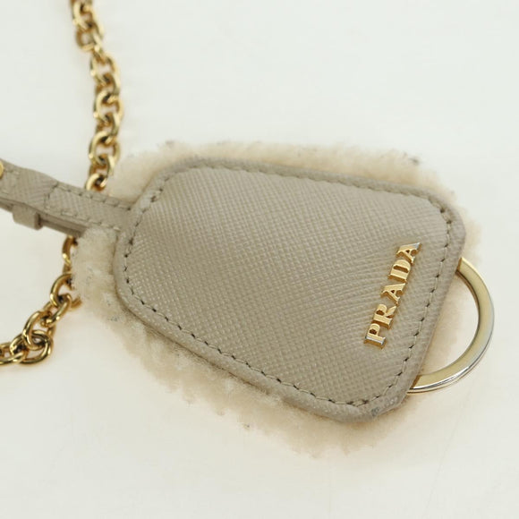 PRADA Chain Shoulder Bag Nylon 3way Beige Gold Auth 179052V