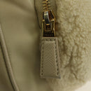 PRADA Chain Shoulder Bag Nylon 3way Beige Gold Auth 179052V-22