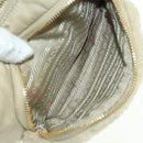 PRADA Chain Shoulder Bag Nylon 3way Beige Gold Auth 179052V-23