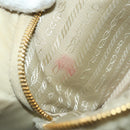 PRADA Chain Shoulder Bag Nylon 3way Beige Gold Auth 179052V-24