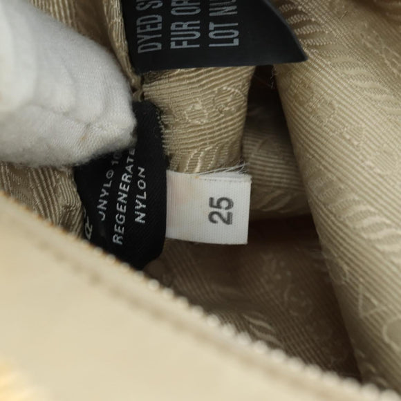 PRADA Chain Shoulder Bag Nylon 3way Beige Gold Auth 179052V