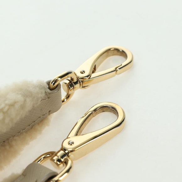 PRADA Chain Shoulder Bag Nylon 3way Beige Gold Auth 179052V