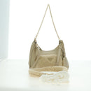 PRADA Chain Shoulder Bag Nylon 3way Beige Gold Auth 179052V-34
