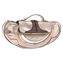 FENDI Hand Bag Patent leather Bronze Gold Auth 179053A-1