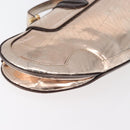 FENDI Hand Bag Patent leather Bronze Gold Auth 179053A-15