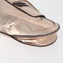 FENDI Hand Bag Patent leather Bronze Gold Auth 179053A-16