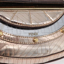 FENDI Hand Bag Patent leather Bronze Gold Auth 179053A-17