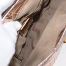 FENDI Hand Bag Patent leather Bronze Gold Auth 179053A-11