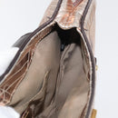 FENDI Hand Bag Patent leather Bronze Gold Auth 179053A-19