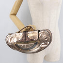 FENDI Hand Bag Patent leather Bronze Gold Auth 179053A-22