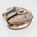 FENDI Hand Bag Patent leather Bronze Gold Auth 179053A-4