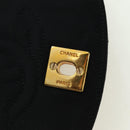 CHANEL Half Moon Chain Shoulder Bag Satin Black Gold CC Auth 179055SAV-22