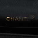 CHANEL Half Moon Chain Shoulder Bag Satin Black Gold CC Auth 179055SAV-23