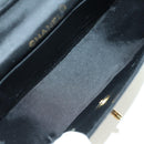 CHANEL Half Moon Chain Shoulder Bag Satin Black Gold CC Auth 179055SAV-9