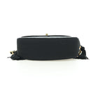 CHANEL Half Moon Chain Shoulder Bag Satin Black Gold CC Auth 179055SAV-5