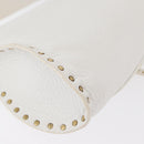 CELINE Shoulder Bag Leather Gold White Auth 179057-15