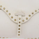 CELINE Shoulder Bag Leather Gold White Auth 179057-17