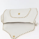 CELINE Shoulder Bag Leather Gold White Auth 179057-19