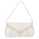 CELINE Shoulder Bag Leather Gold White Auth 179057-13