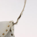 CELINE Shoulder Bag Leather Gold White Auth 179057-10