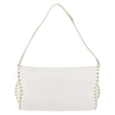 CELINE Shoulder Bag Leather Gold White Auth 179057-2